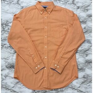 Banana Republic Soft Wash Slim Fit Mens Shirt Size M Orange Long Sleeve Pocket